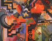 奥古斯特 马克 : Colored composition (Hommage to Johann Sebastian Bachh)